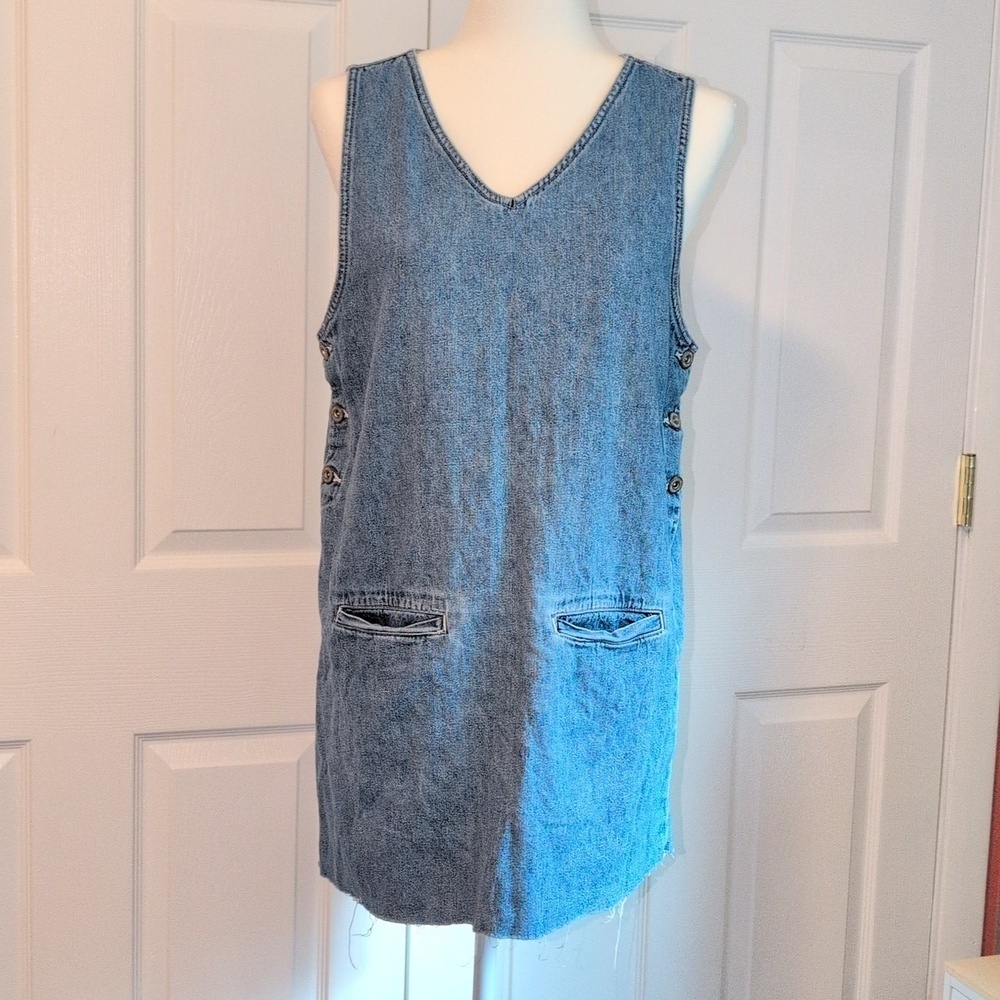 Faded Glory Vintage Blue Denim Tunic Dress with Pockets